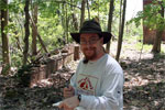 Graham Sheckels, the author, busy recording archaeological data.