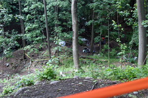 A view from the charging deck of the Furnace looking down at the crew below